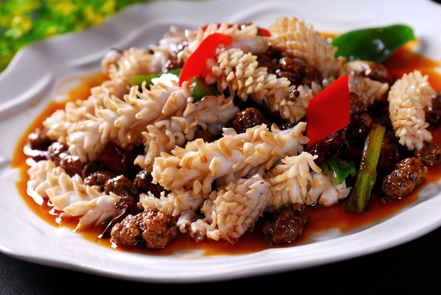 高清图片餐饮美食川菜怪味鱿鱼圈高清图片