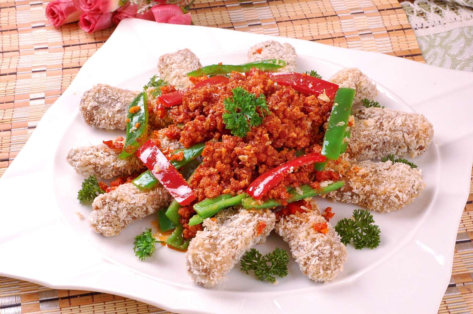 高清图片餐饮美食川菜蒜香排骨高清图片