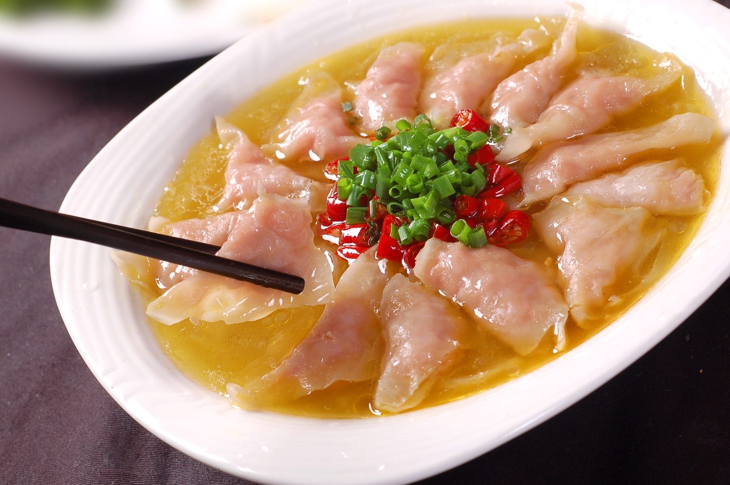 高清图片餐饮美食川菜萝卜丝鱼皮饺咸鲜味高清图片