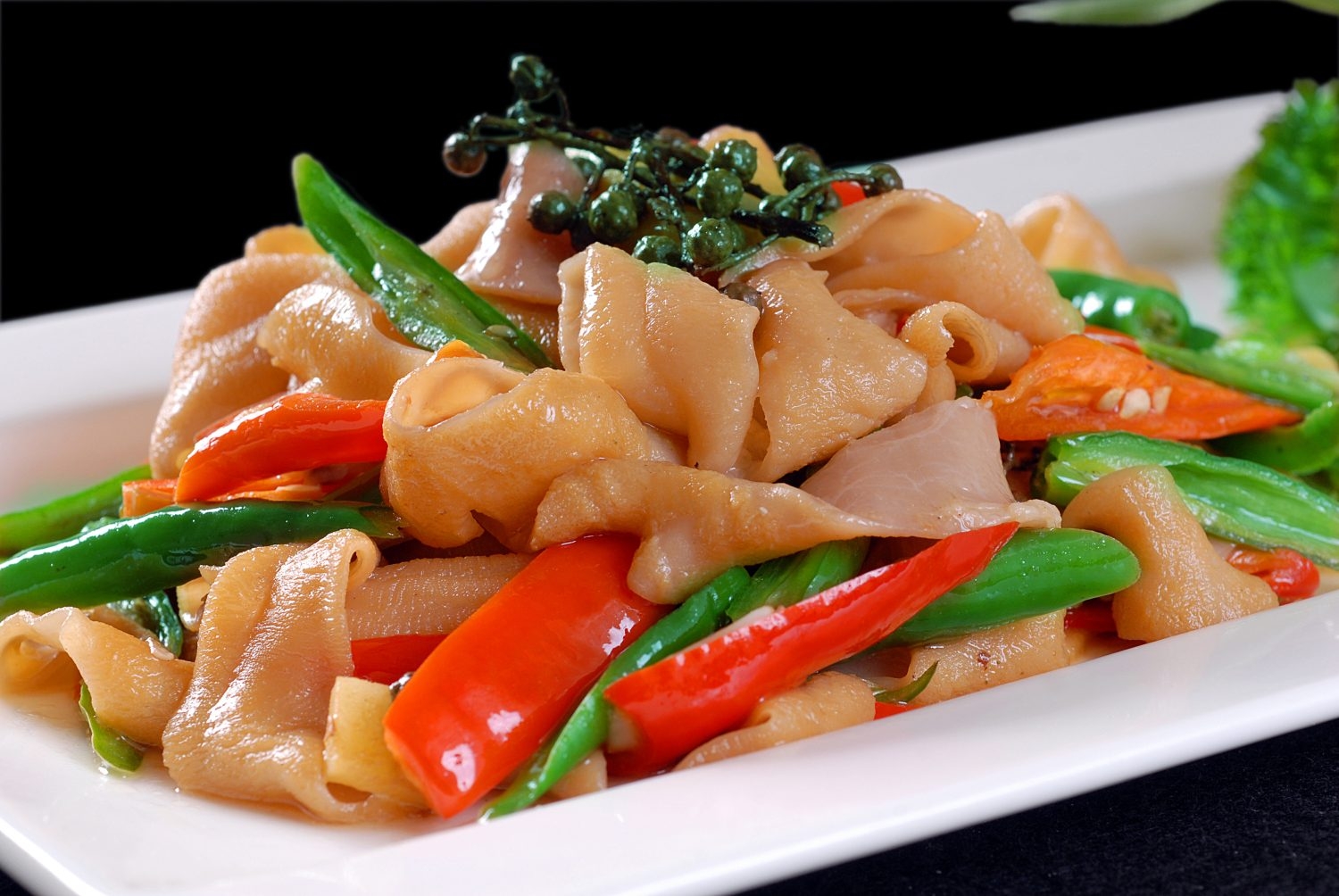 双椒鹅肠高清图片