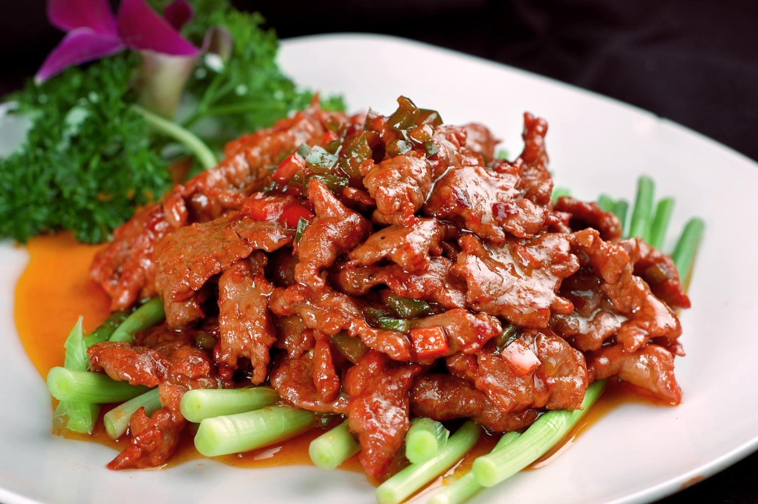 高清图片餐饮美食川菜私房菜橙香嫩牛柳高清图片