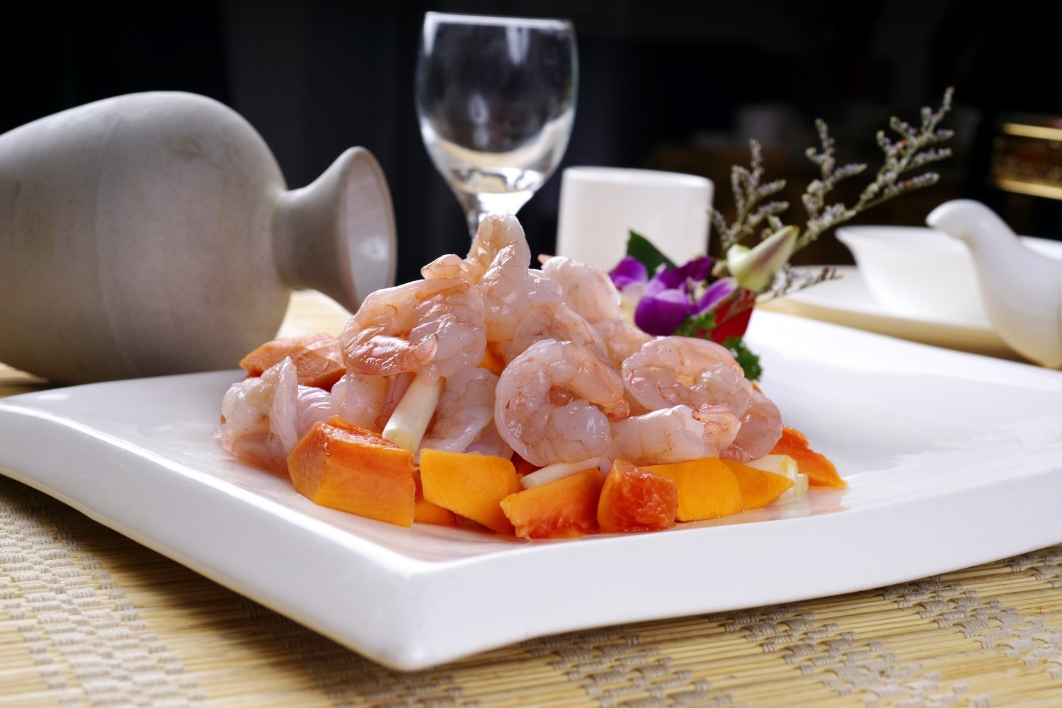 餐饮美食川菜木瓜烩虾仁高清图片533