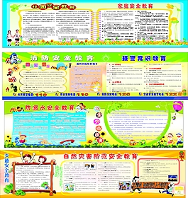 学校安全教育黑板报展板防溺水交通安全消防安全教育展板