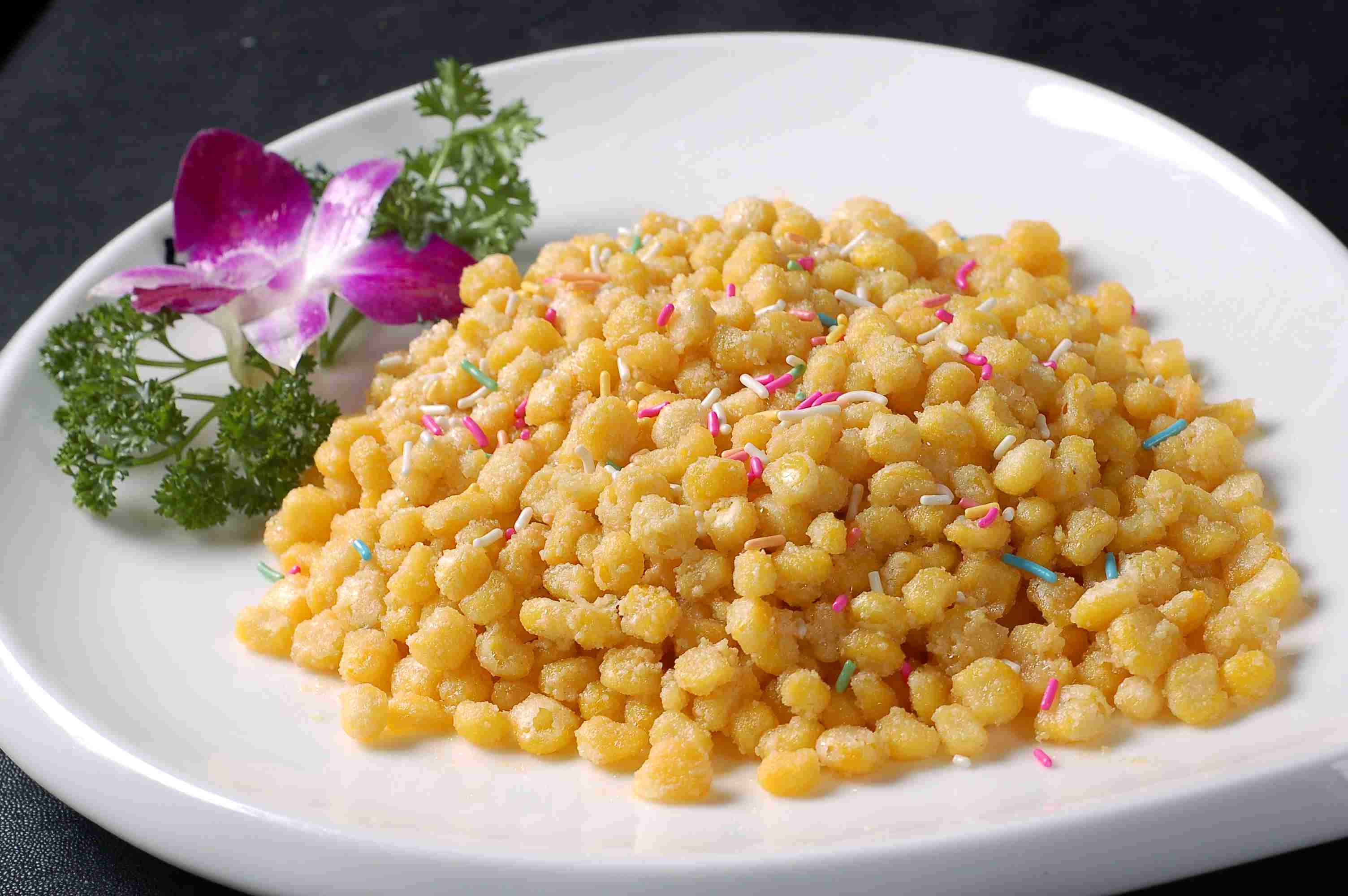 餐饮美食小吃-金沙玉米宣传图片灯箱