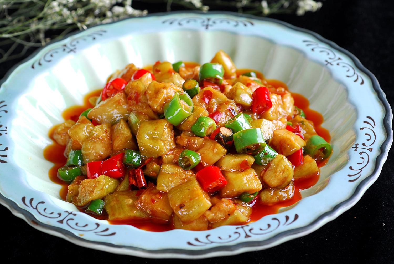 高清图片餐饮美食川菜风味茄丁高清图片