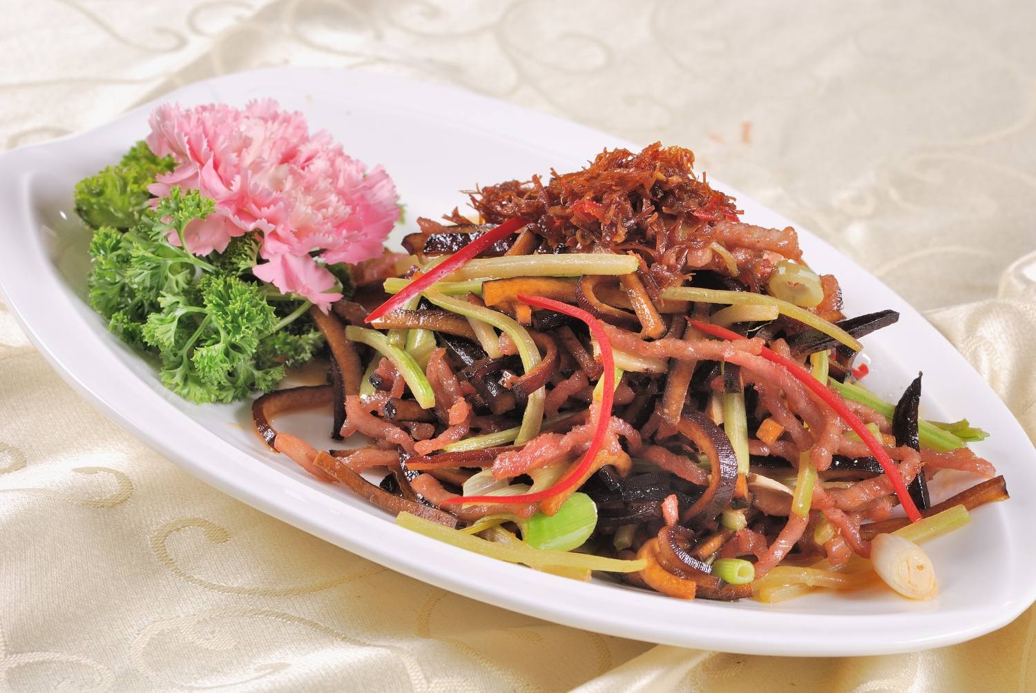 高清图片餐饮美食川菜香干脆肉丝高清图片