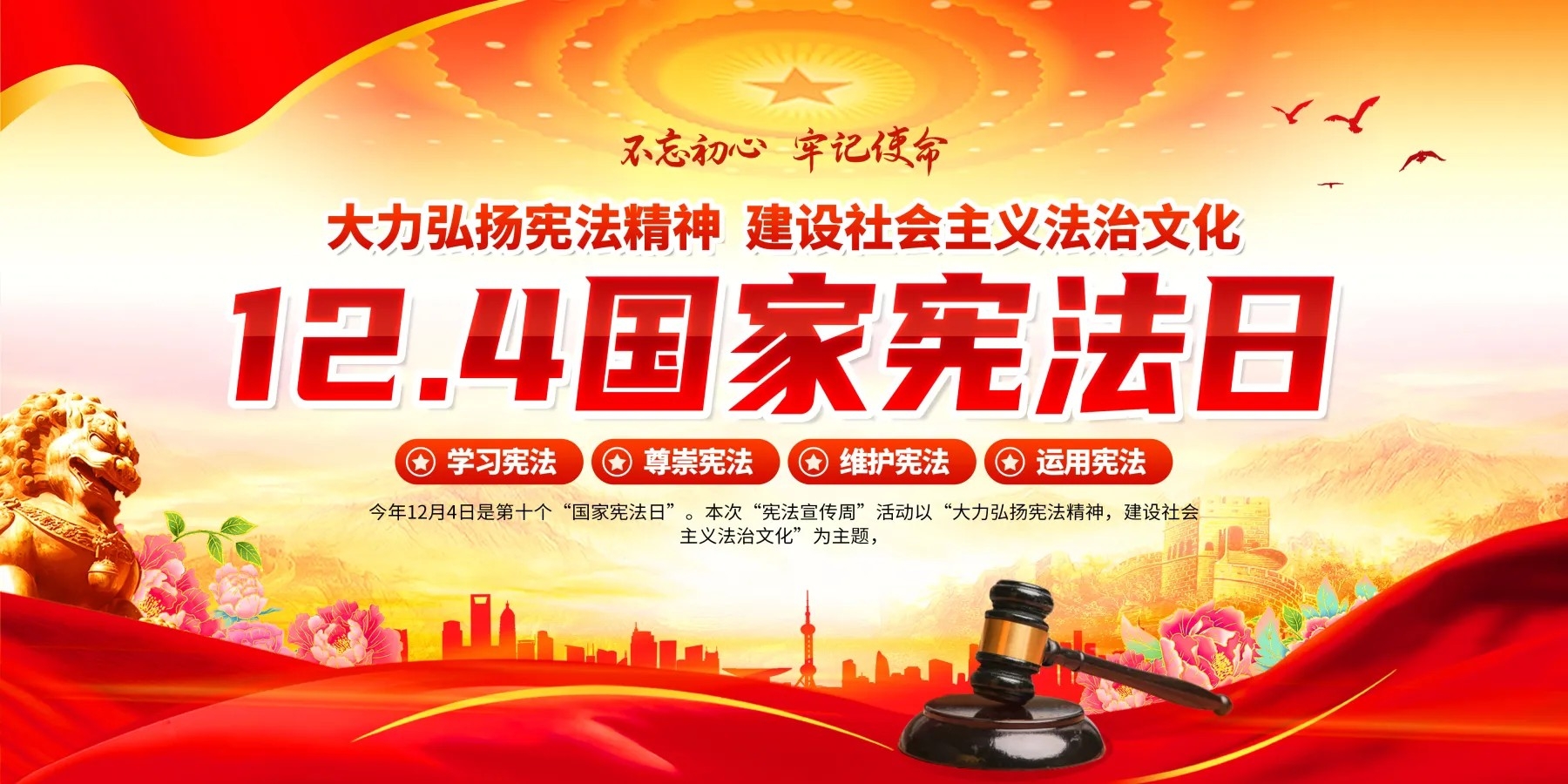 宪法宣传周国家宪法日宣传法治党建展板海报