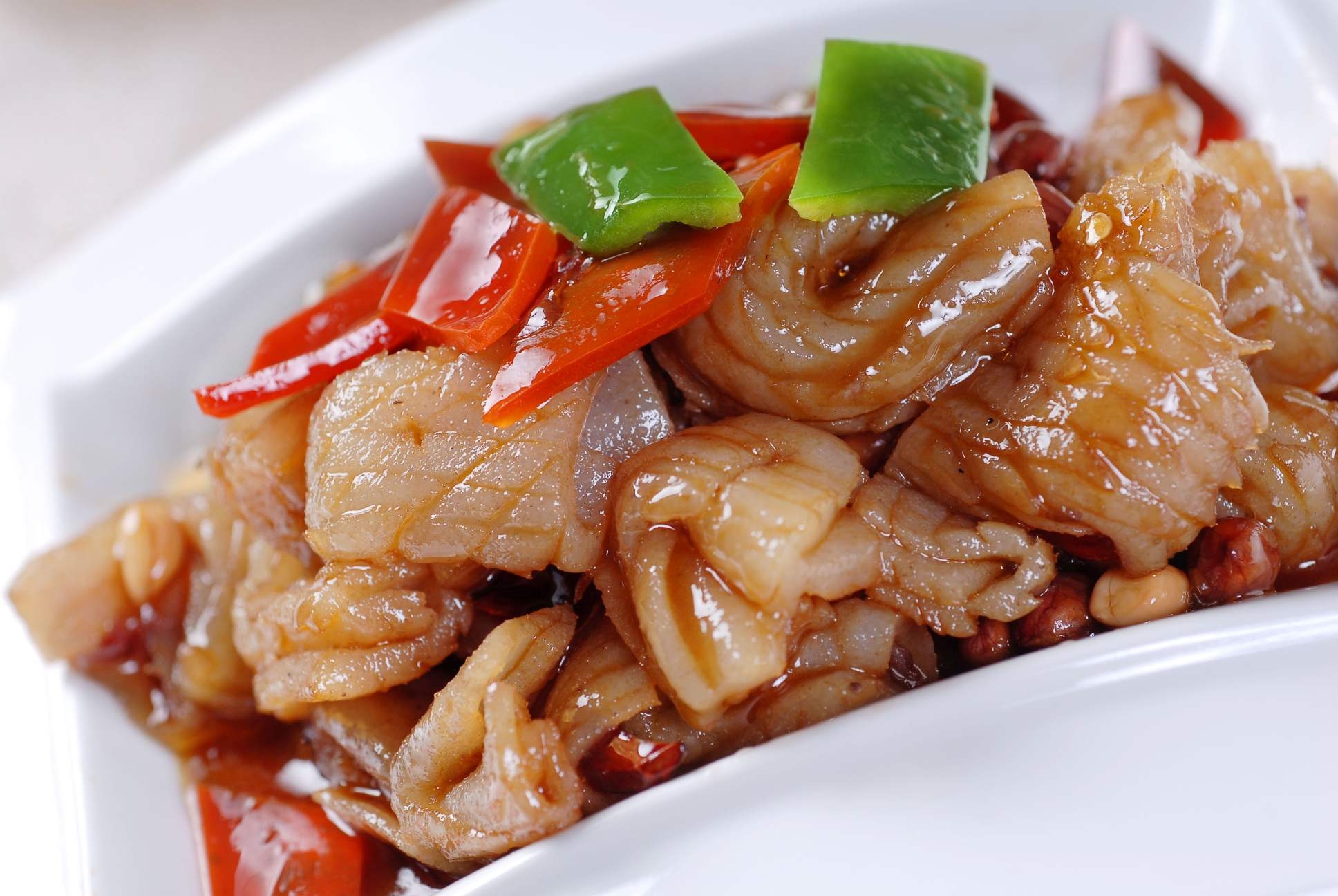 餐饮美食宫爆海味卷高清图片