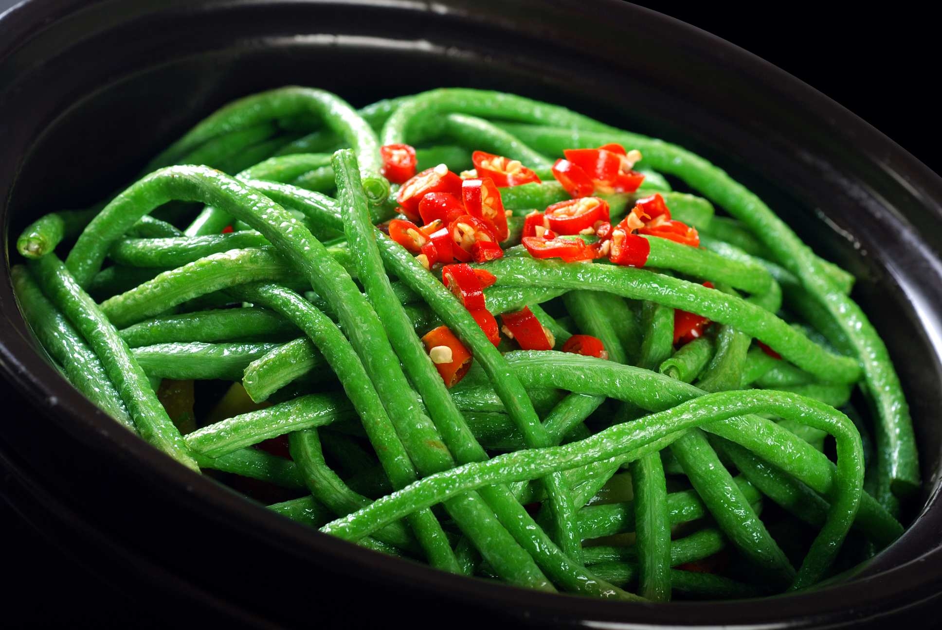 餐饮美食川菜生煎长豆角高清图片