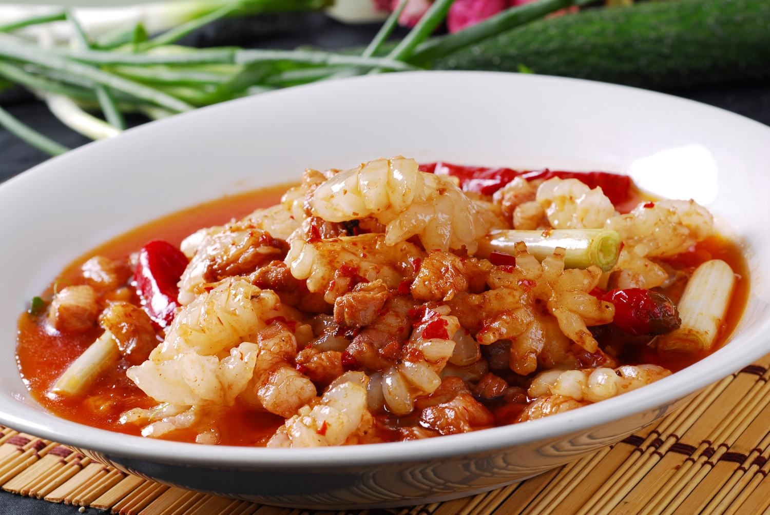 干烧牛葱高清图片