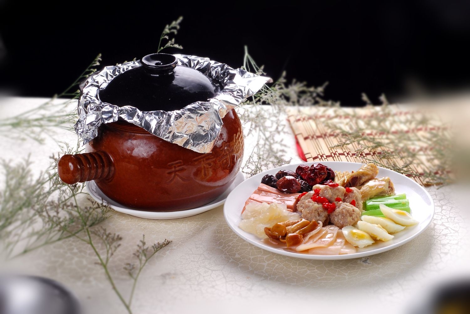 餐饮美食热菜养身全家福宣传图片灯箱