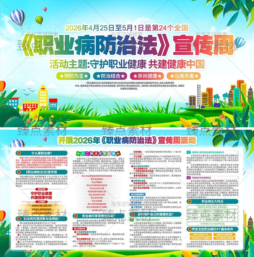 2026职业病防护法宣传周展板宣传栏