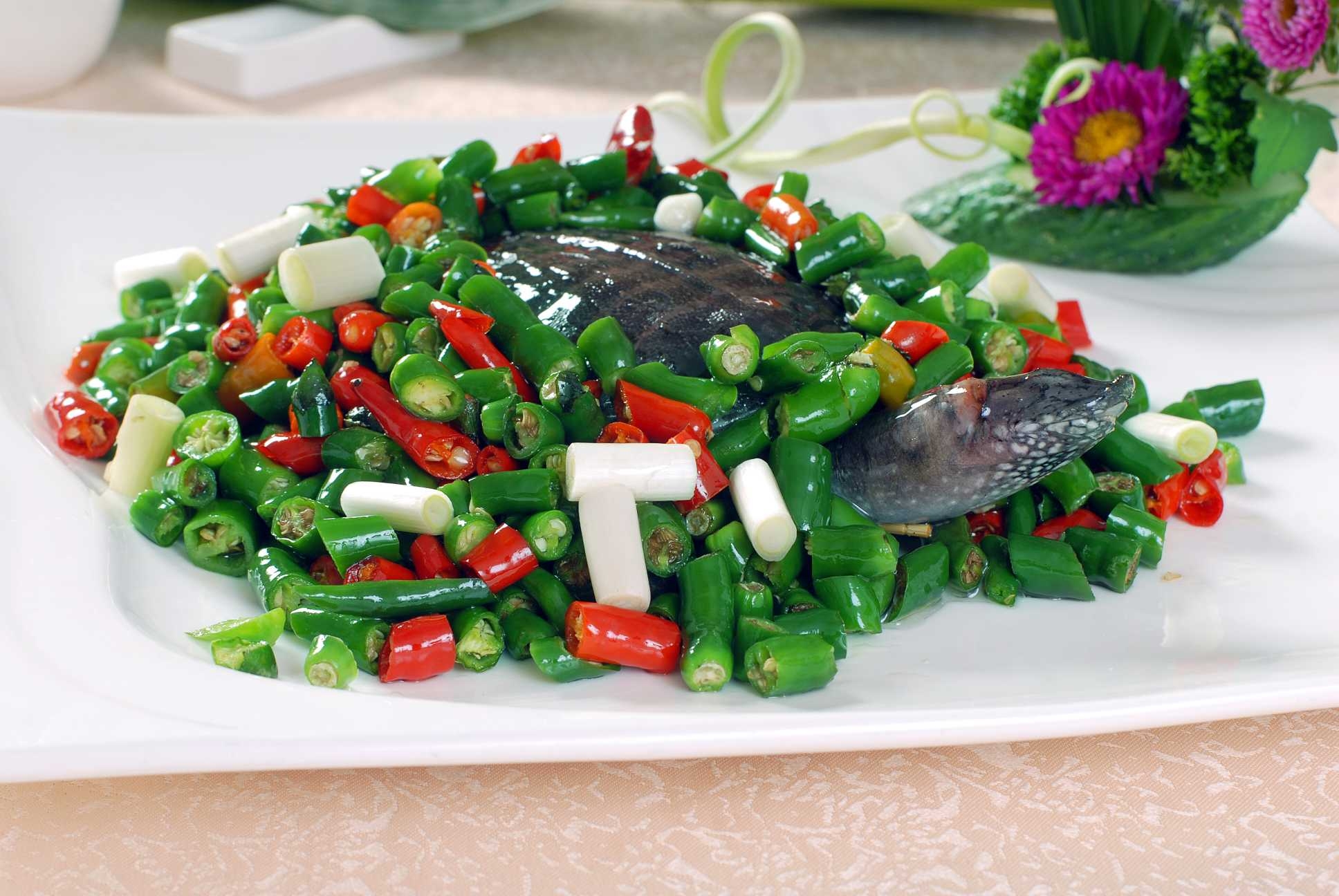 餐饮美食米椒甲鱼仔宣传图片灯箱