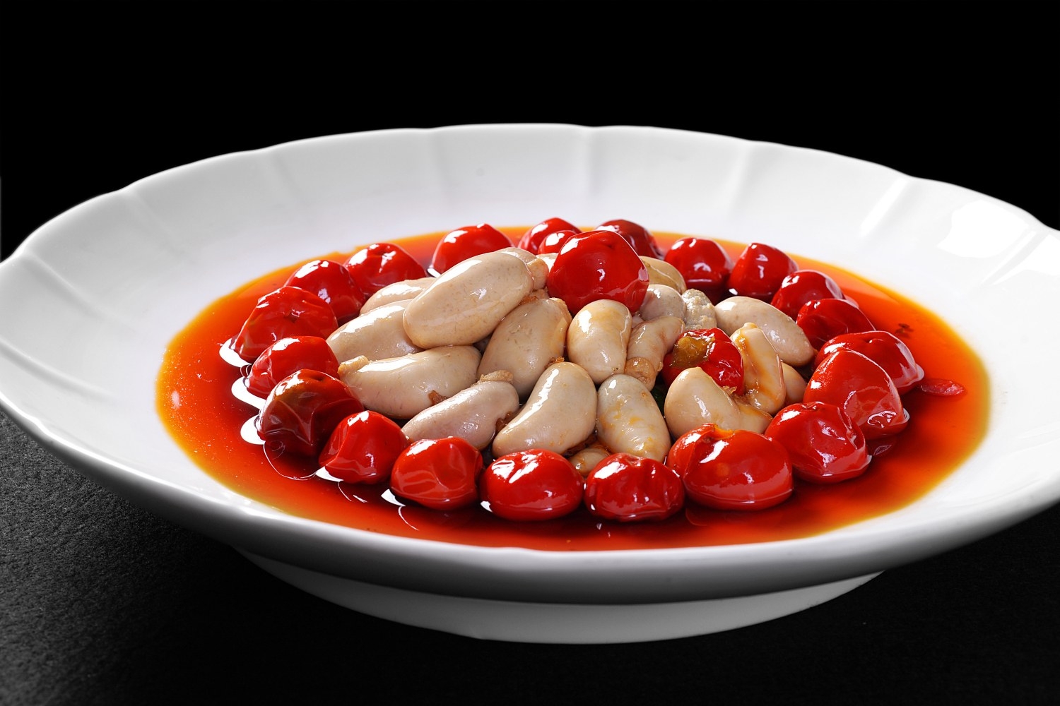 餐饮美食川菜泡椒鸡肾高清图片