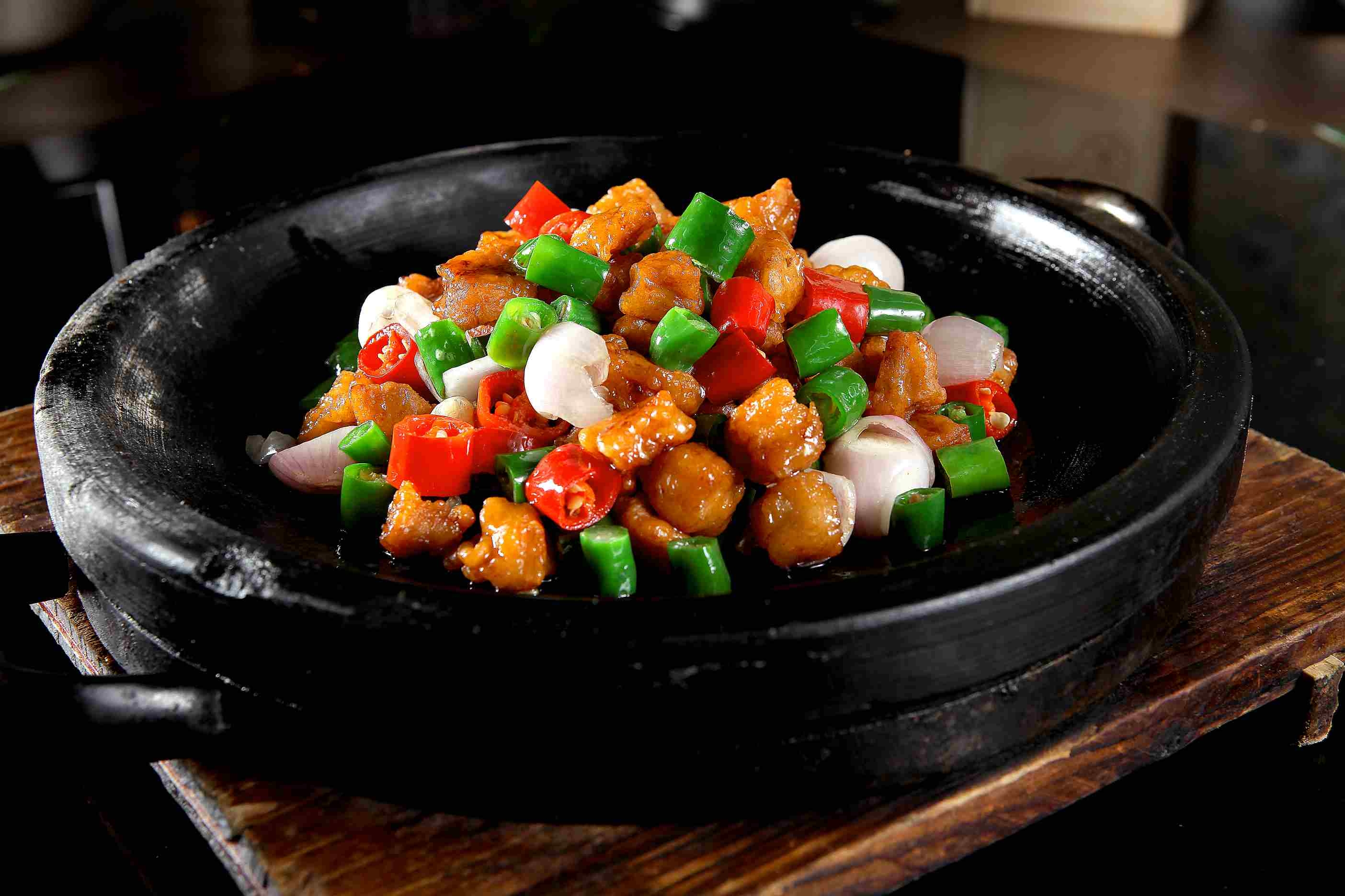 餐饮美食川菜黑椒格格肉高清图片224