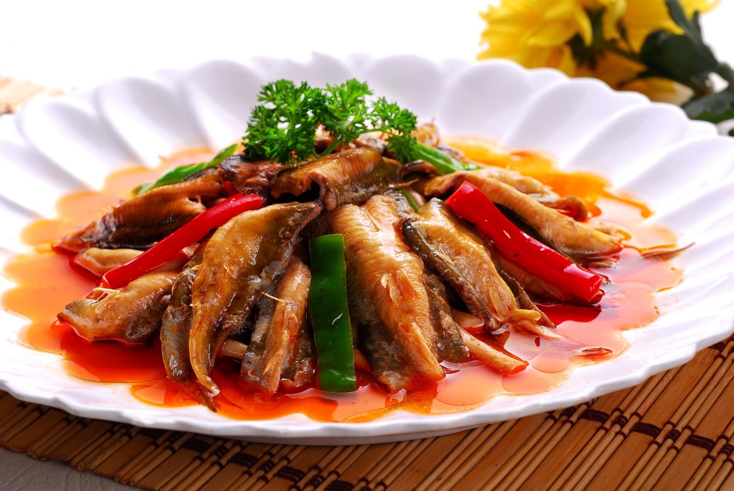 高清图片餐饮美食川菜热茶菇烧泥鳅高清图片656