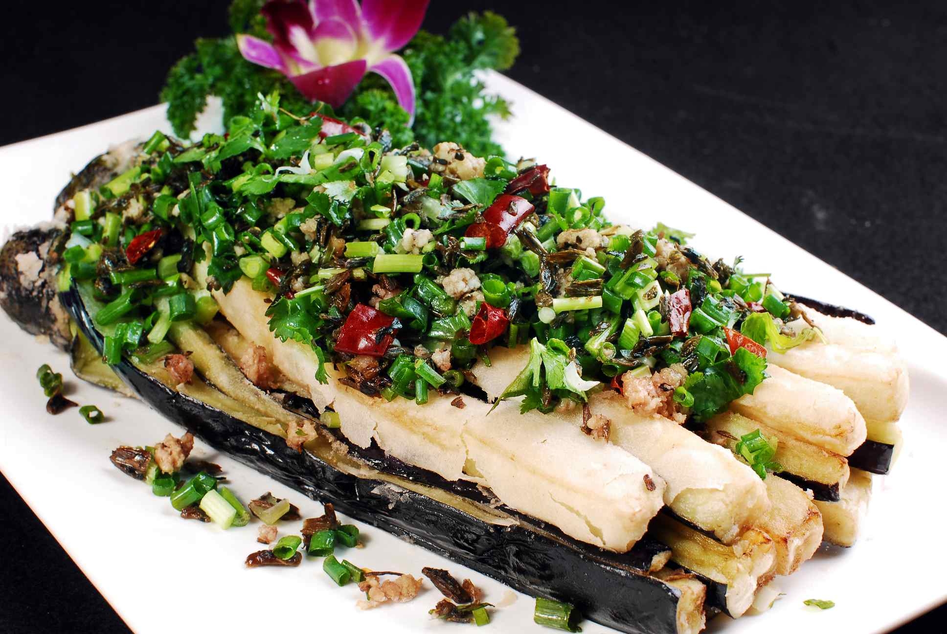 高清图片餐饮美食川菜盐府刷把茄高清图片