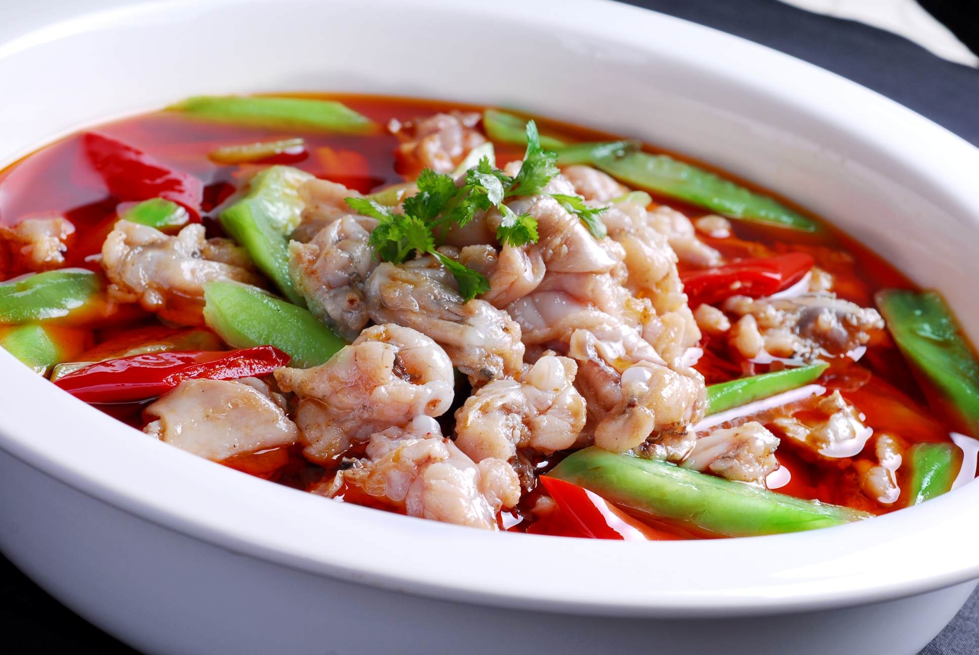 餐饮美食海鲜---鲜椒牛蛙宣传图片灯箱