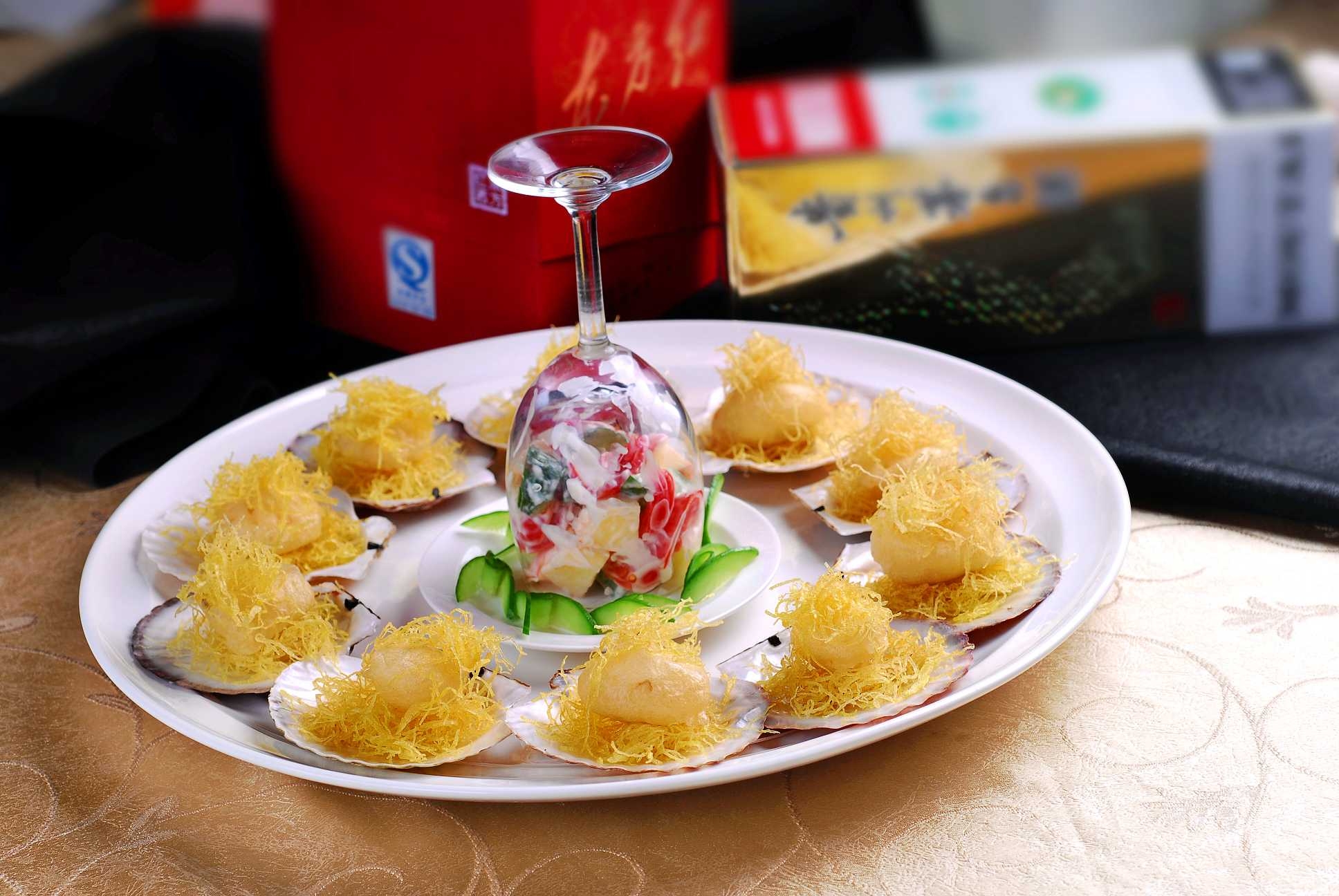 餐饮美食精品川菜金丝扇贝高清图片