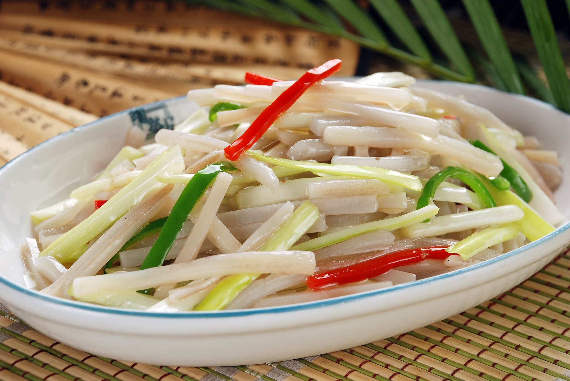 高清图片餐饮美食川菜韭菌炒藕丝高清图片