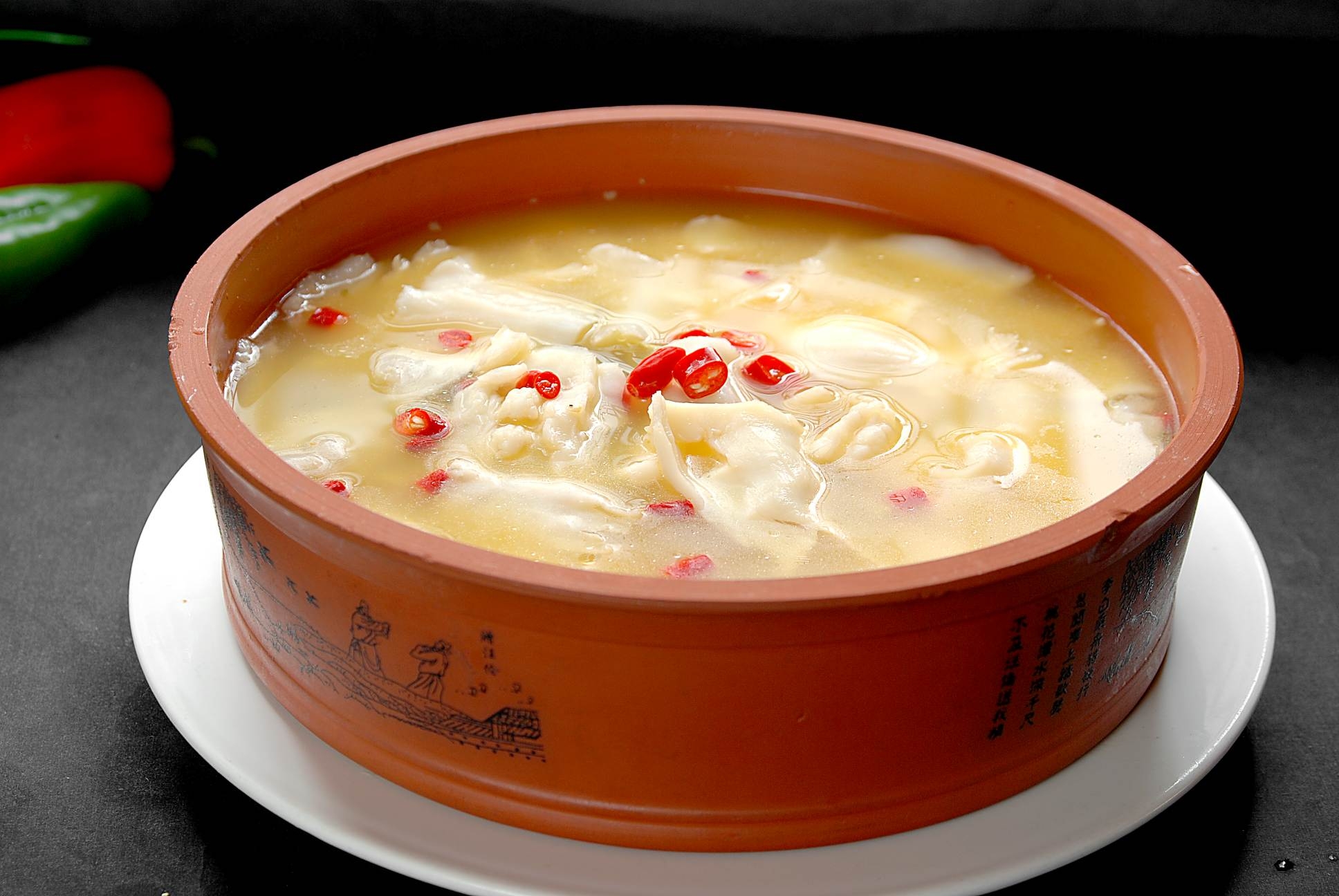 高清图片餐饮美食川菜酸汤鳄鱼肚高清图片