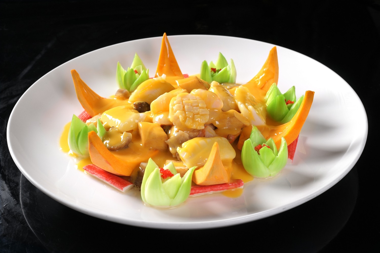 餐饮美食金汤海味烩金瓜盅宣传图片灯箱