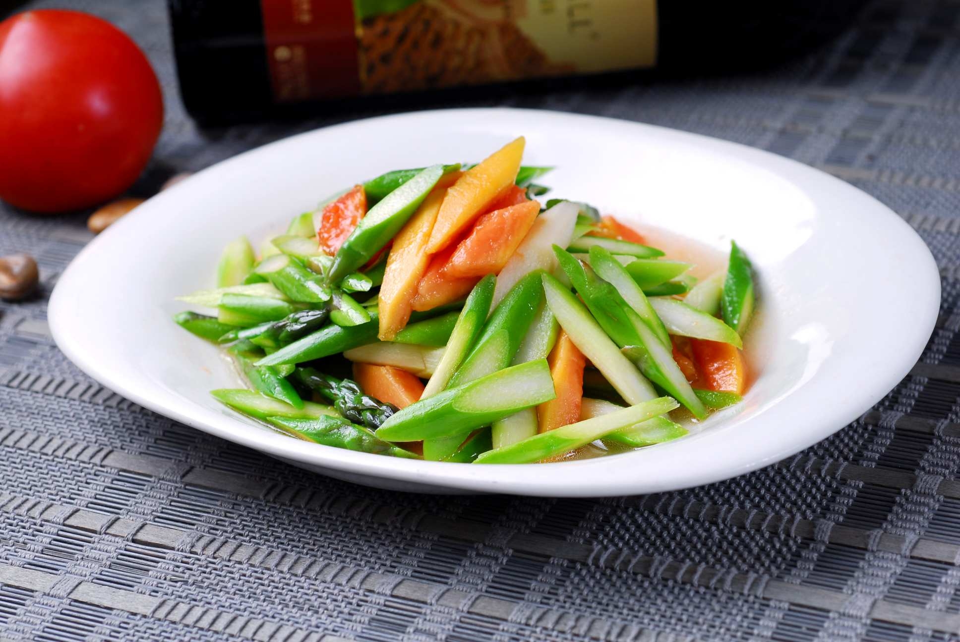 高清图片餐饮美食川菜木瓜炒芦笋高清图片