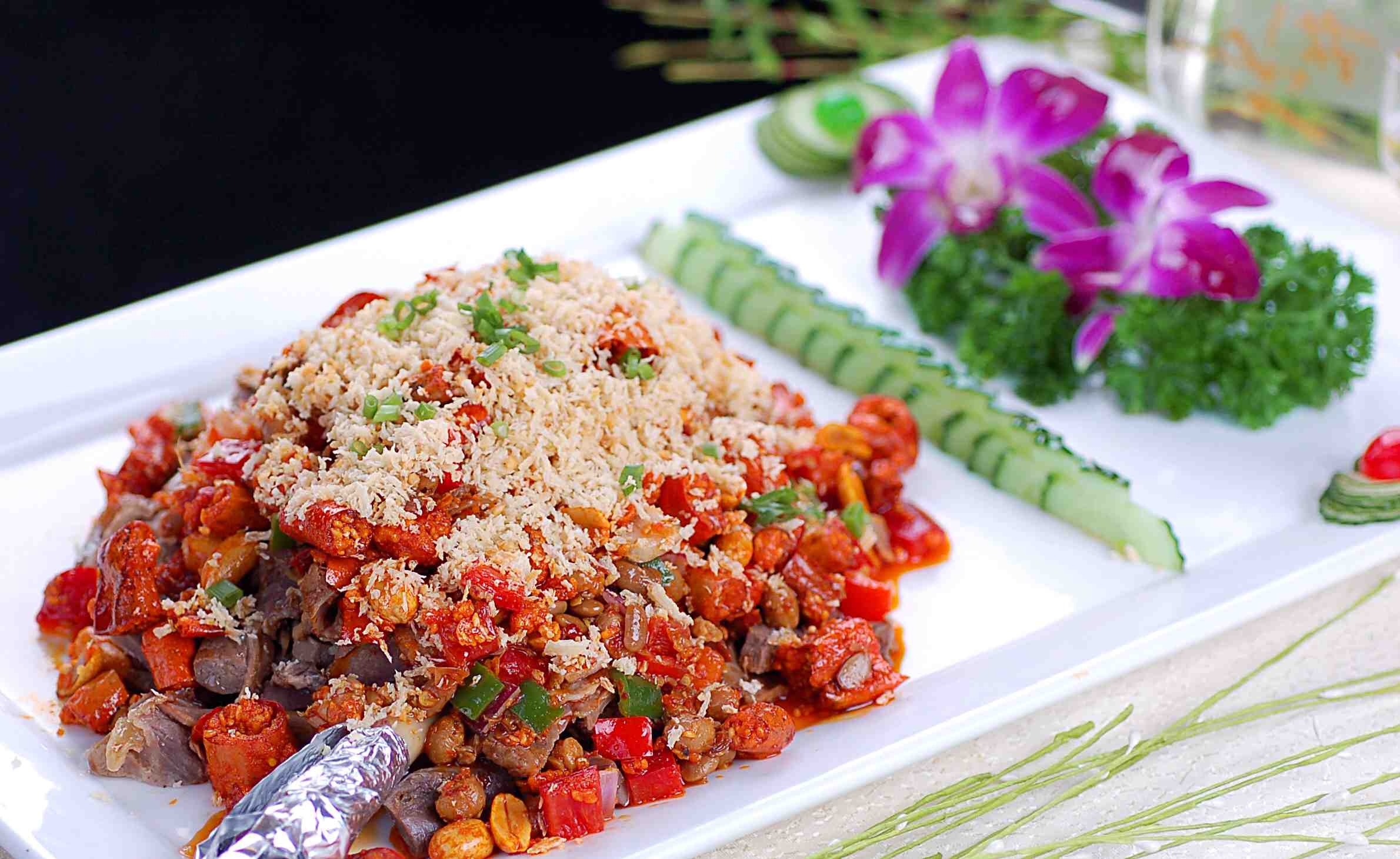 餐饮美食农家手撕羊腿高清图片