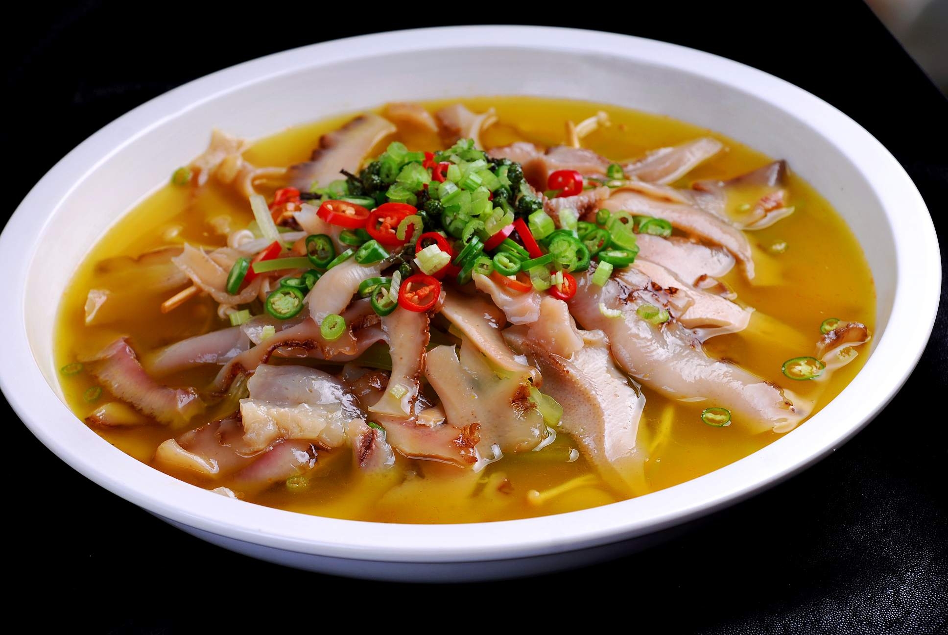 餐饮美食时尚川菜-酸汤梅花参宣传图片灯箱