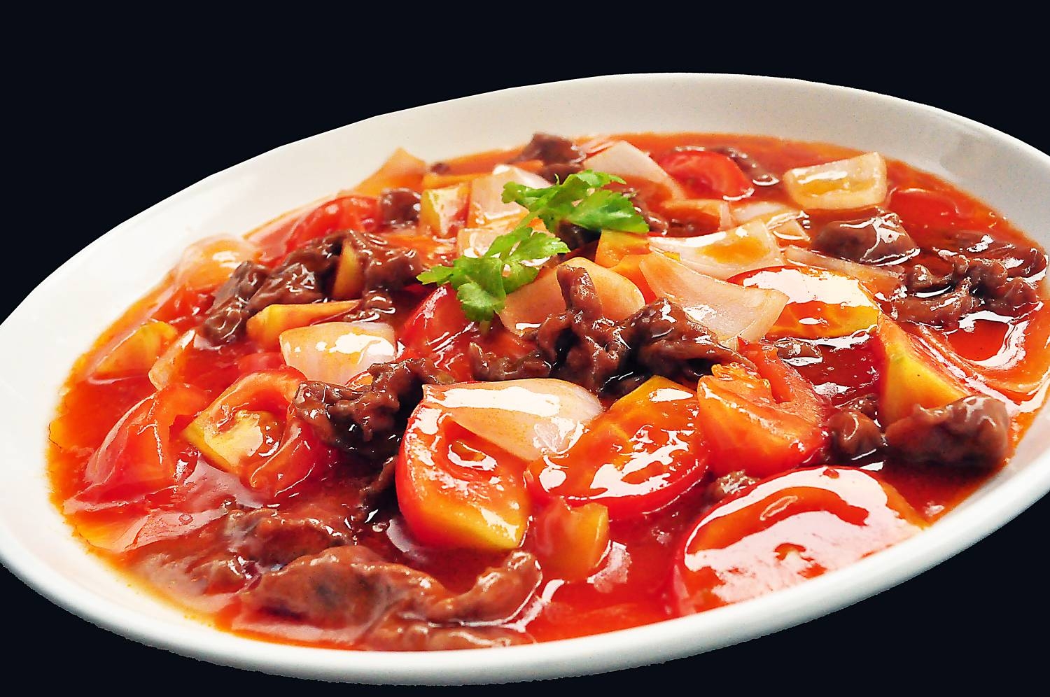 餐饮美食牛肉西汁牛柳高清图片