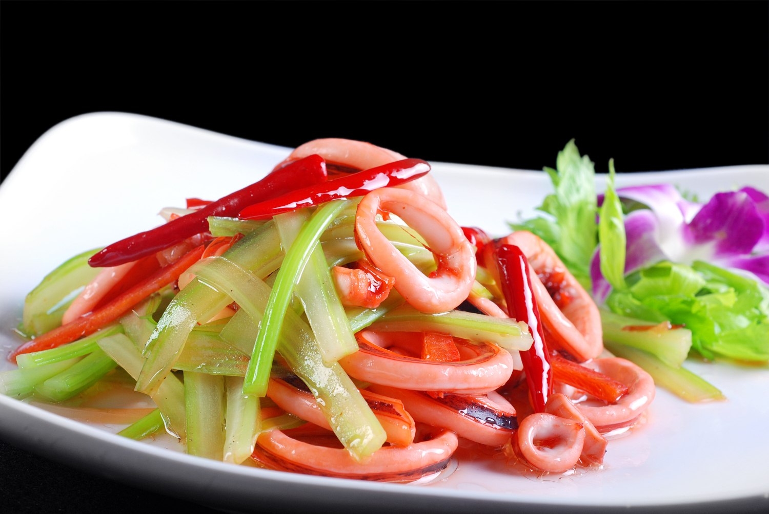 高清图片餐饮美食川菜烧汁鱿鱼圈高清图片750