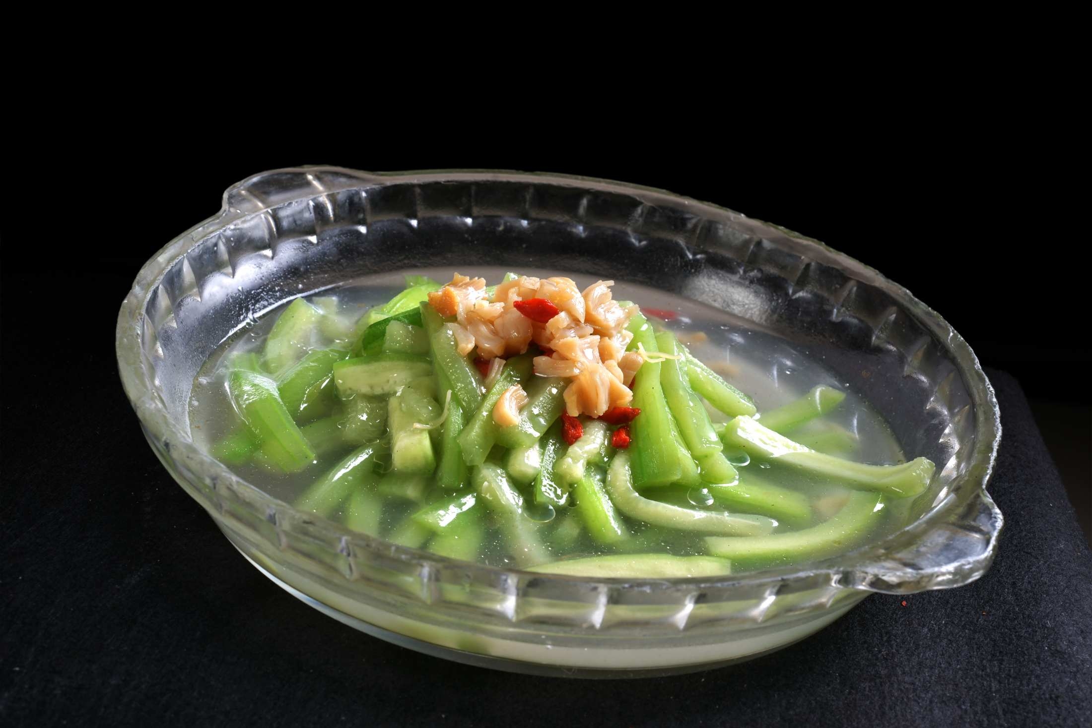 餐饮美食川菜热瑶柱丝瓜1高清图片