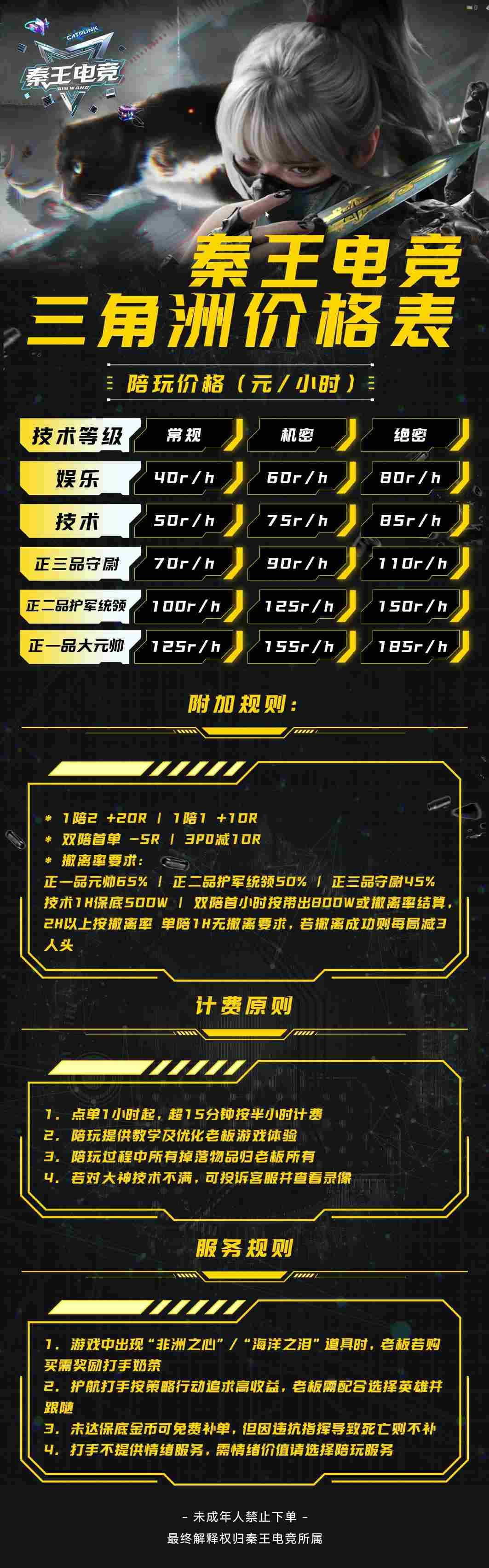 电竞三角洲价格表价目表