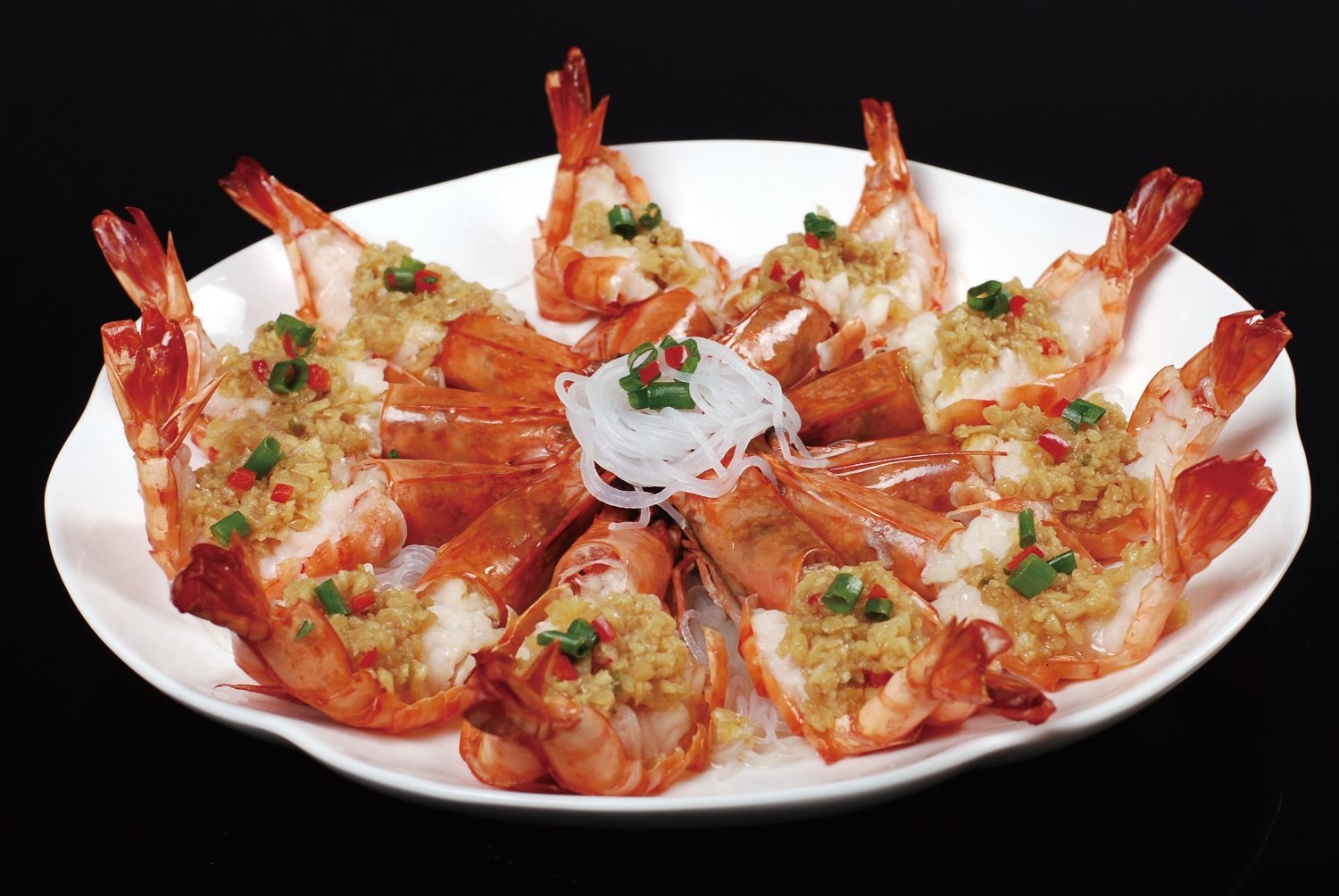 高清图片餐饮美食川菜蒜茸开边蒸大虾高清图片