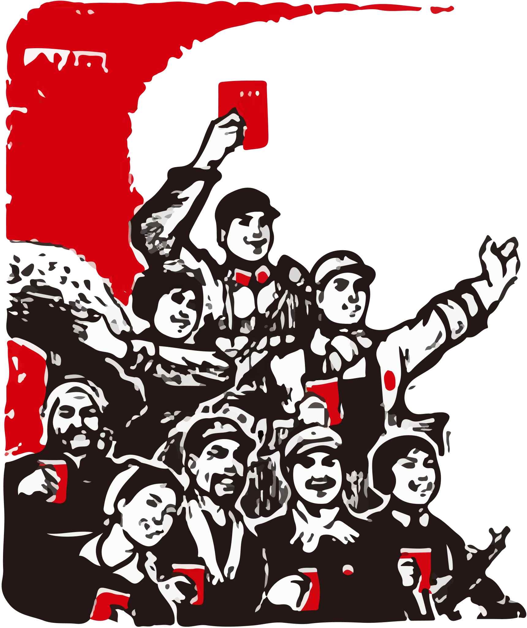 红色民族风创意工农兵免抠设计素材 PNG