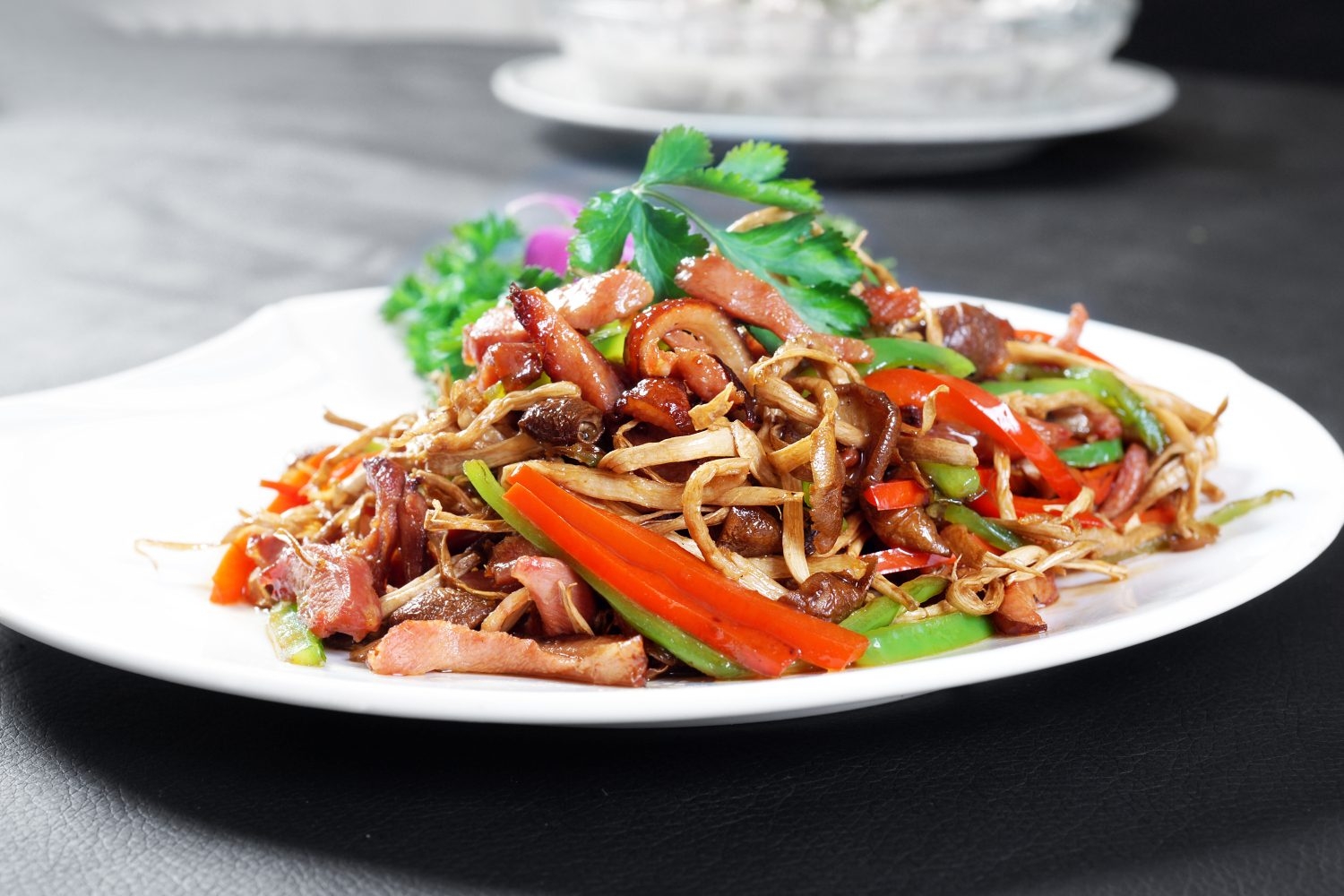 餐饮美食茶树菇煸鸭丝宣传图片灯箱