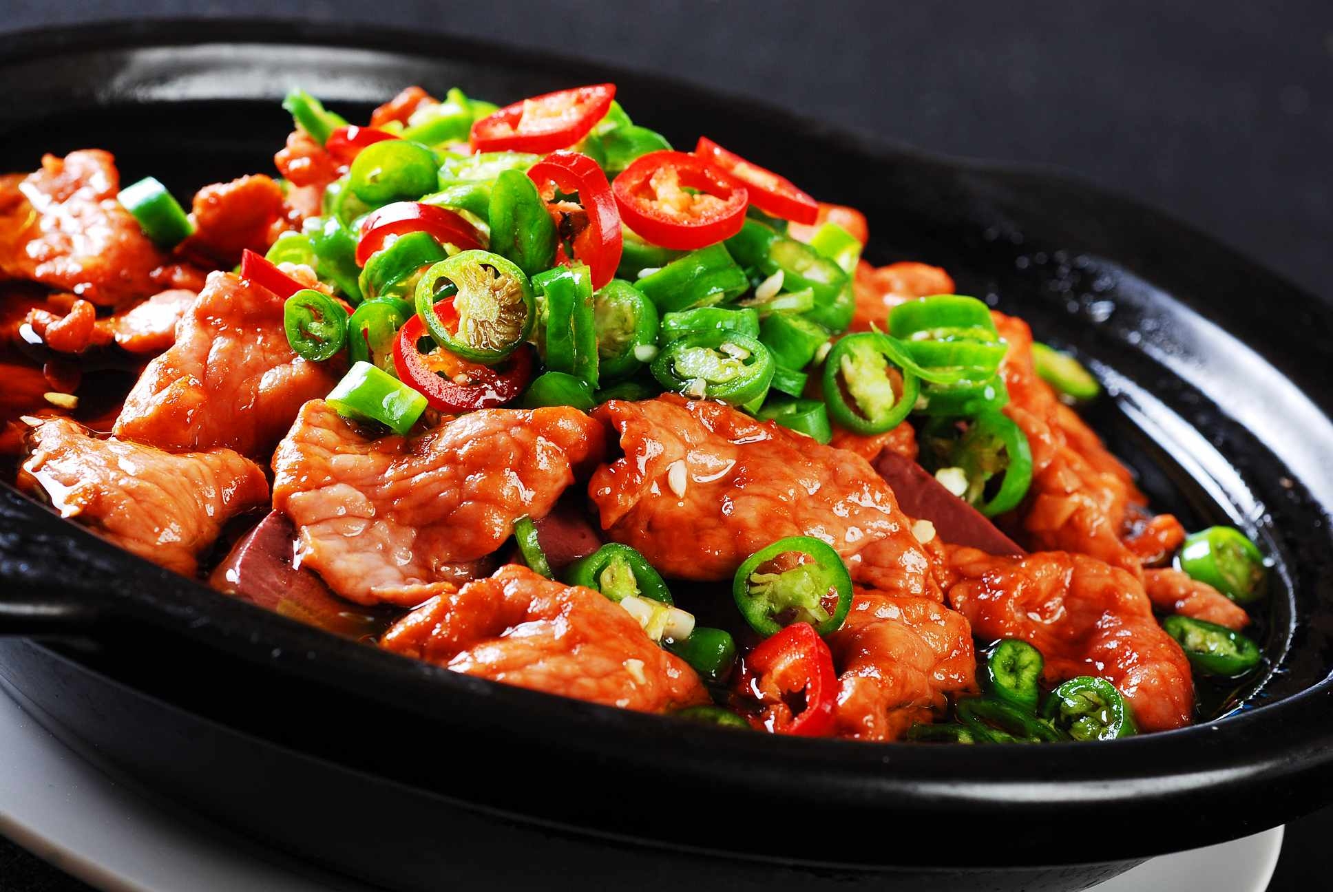 餐饮美食砂锅血旺牛柳宣传图片灯箱