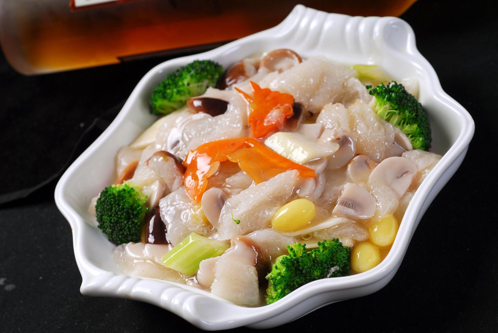 餐饮美食竹笙罗汉斋高清图片