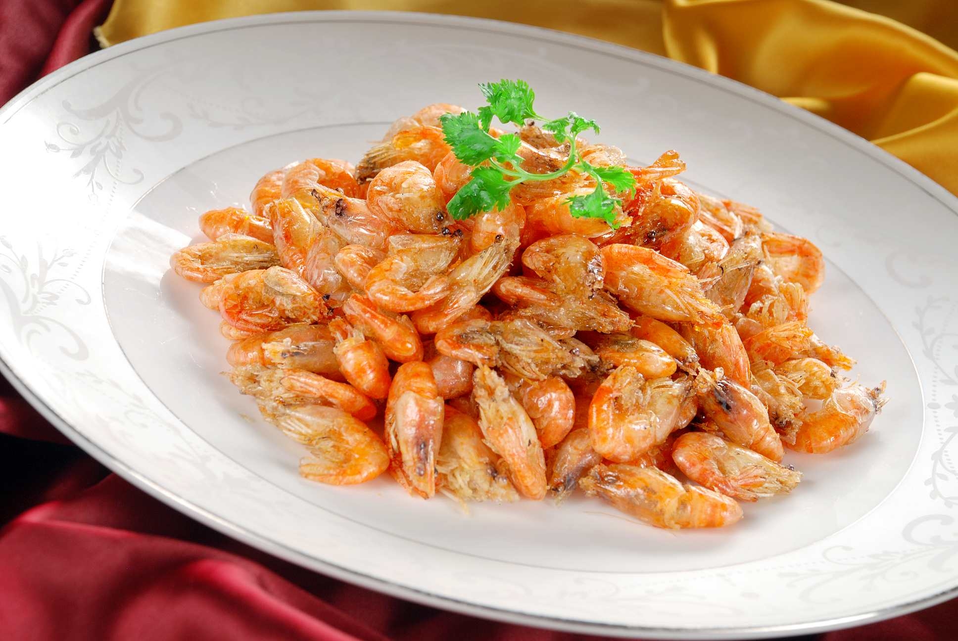 餐饮美食川菜椒盐小河虾高清图片