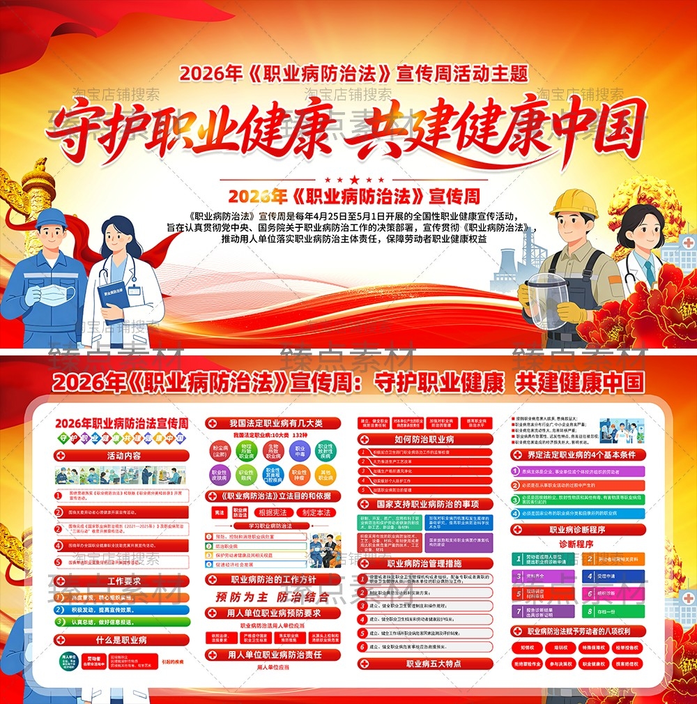 2026职业病防护法宣传周展板宣传栏16