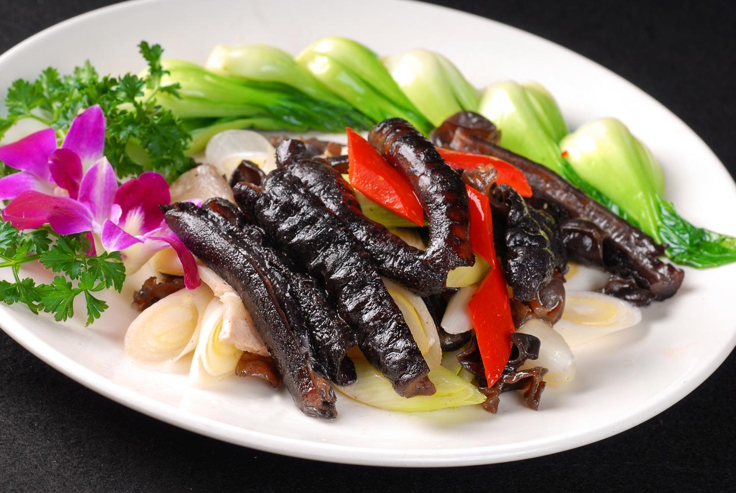 高清图片餐饮美食川菜京葱爆海参高清图片