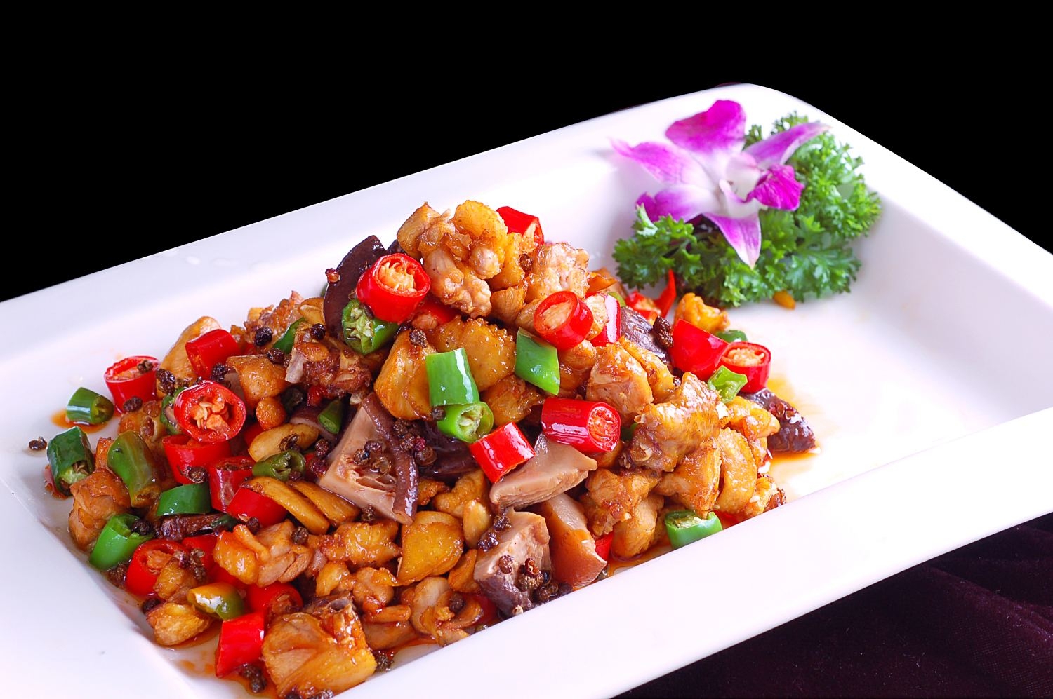 高清图片餐饮美食川菜尖椒小煎鸡高清图片