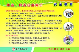 防盗防拐安全常识教育海报展板