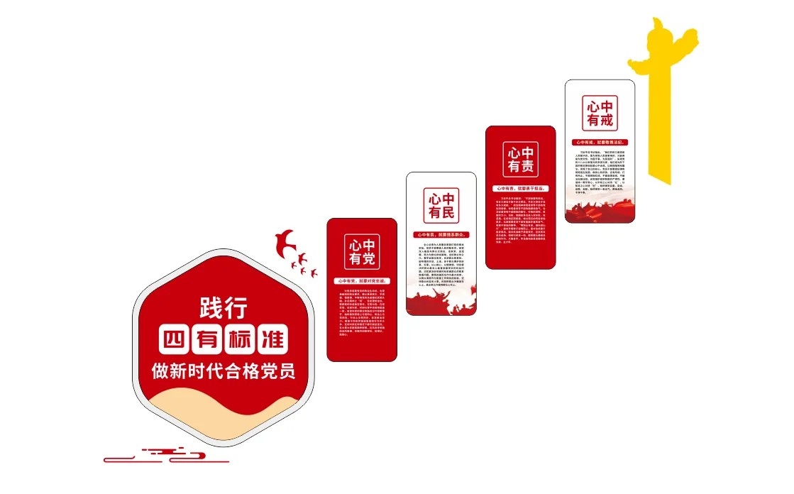 践行四讲四有做合格党员党建文化墙