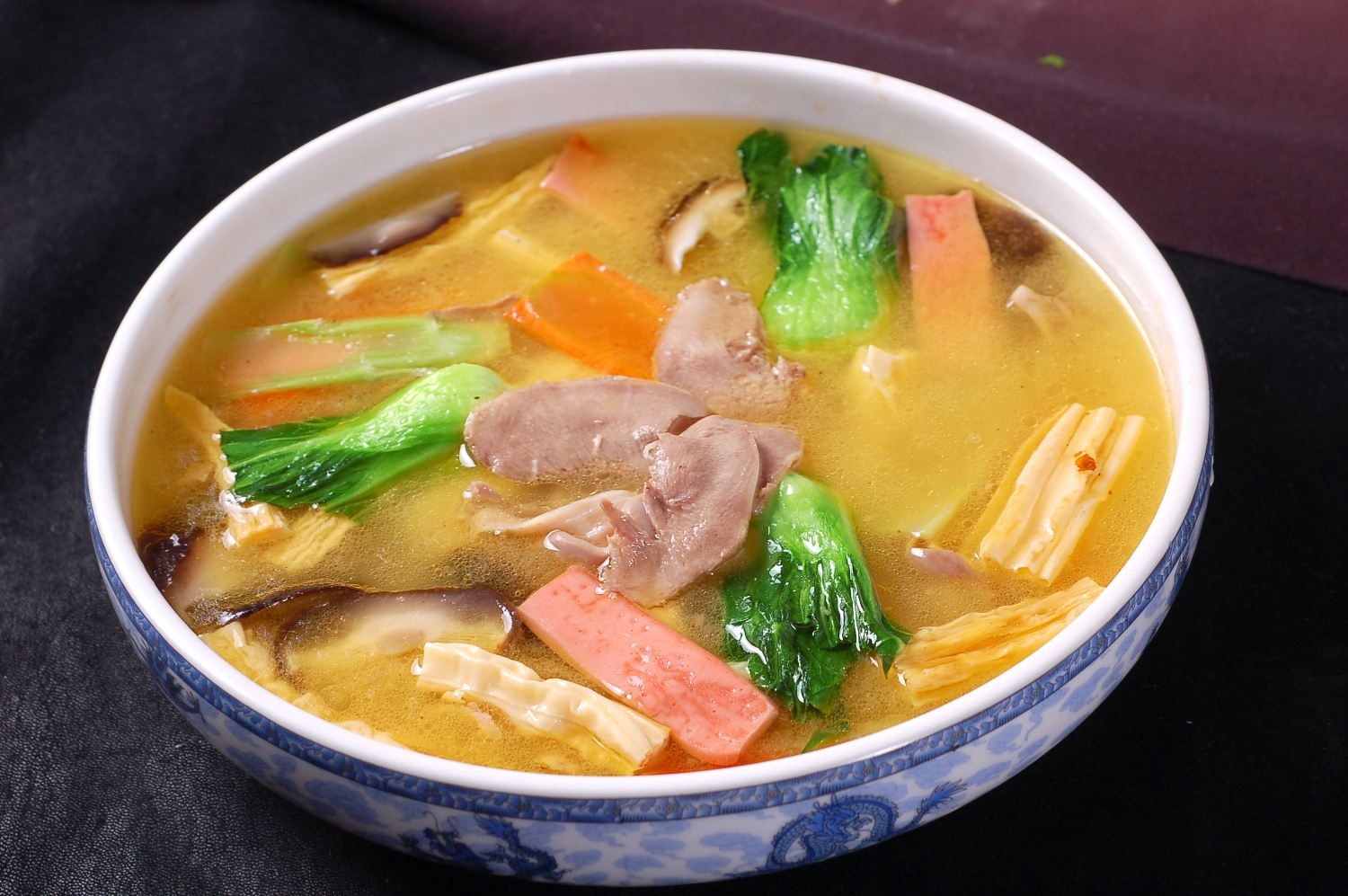 餐饮美食川菜热菜竹荪三鲜高清图片