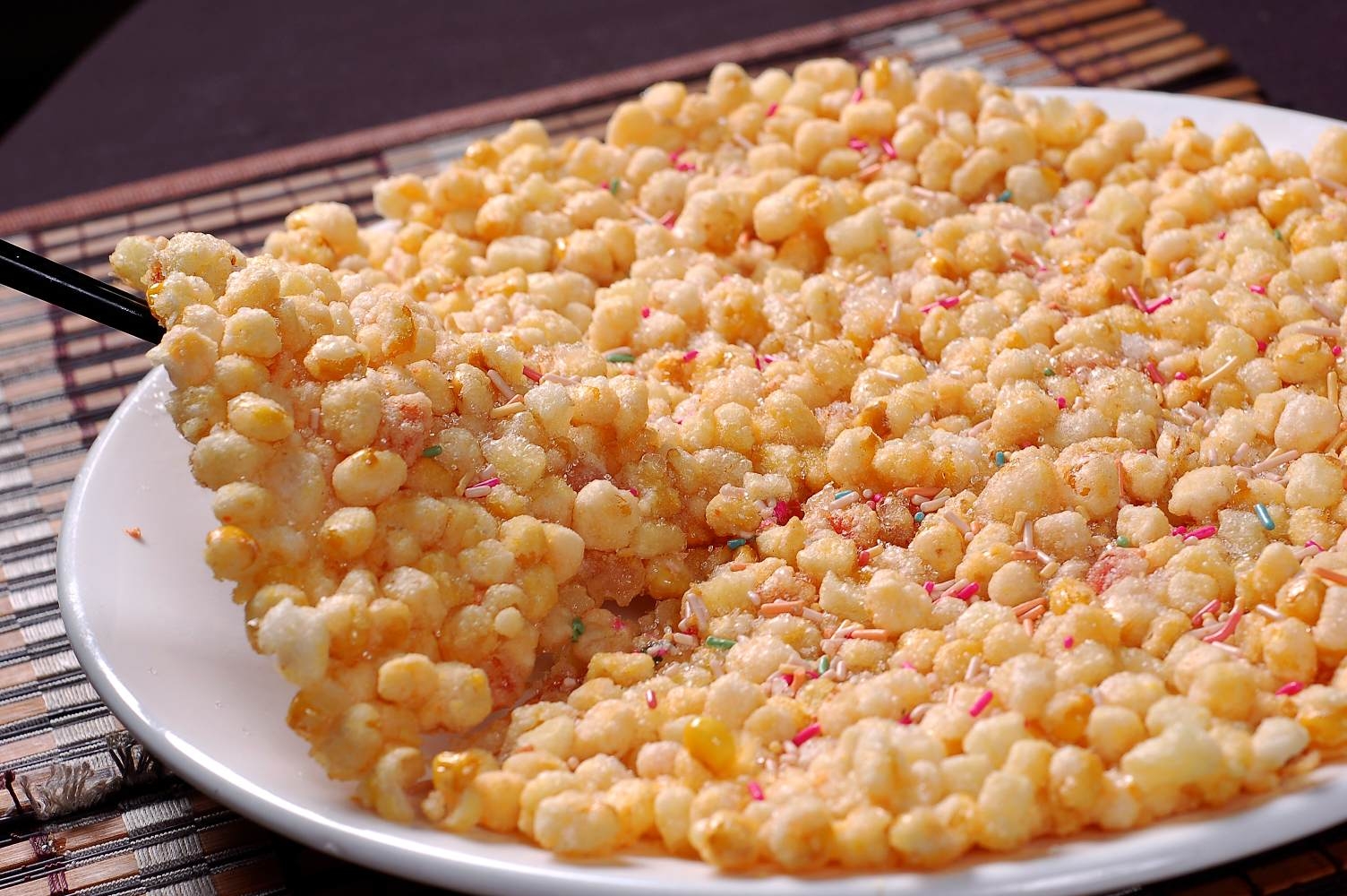 餐饮美食玉米苹果烙高清图片
