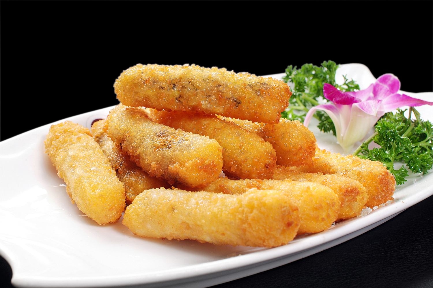 高清图片餐饮美食川菜黄金蛋卷高清图片