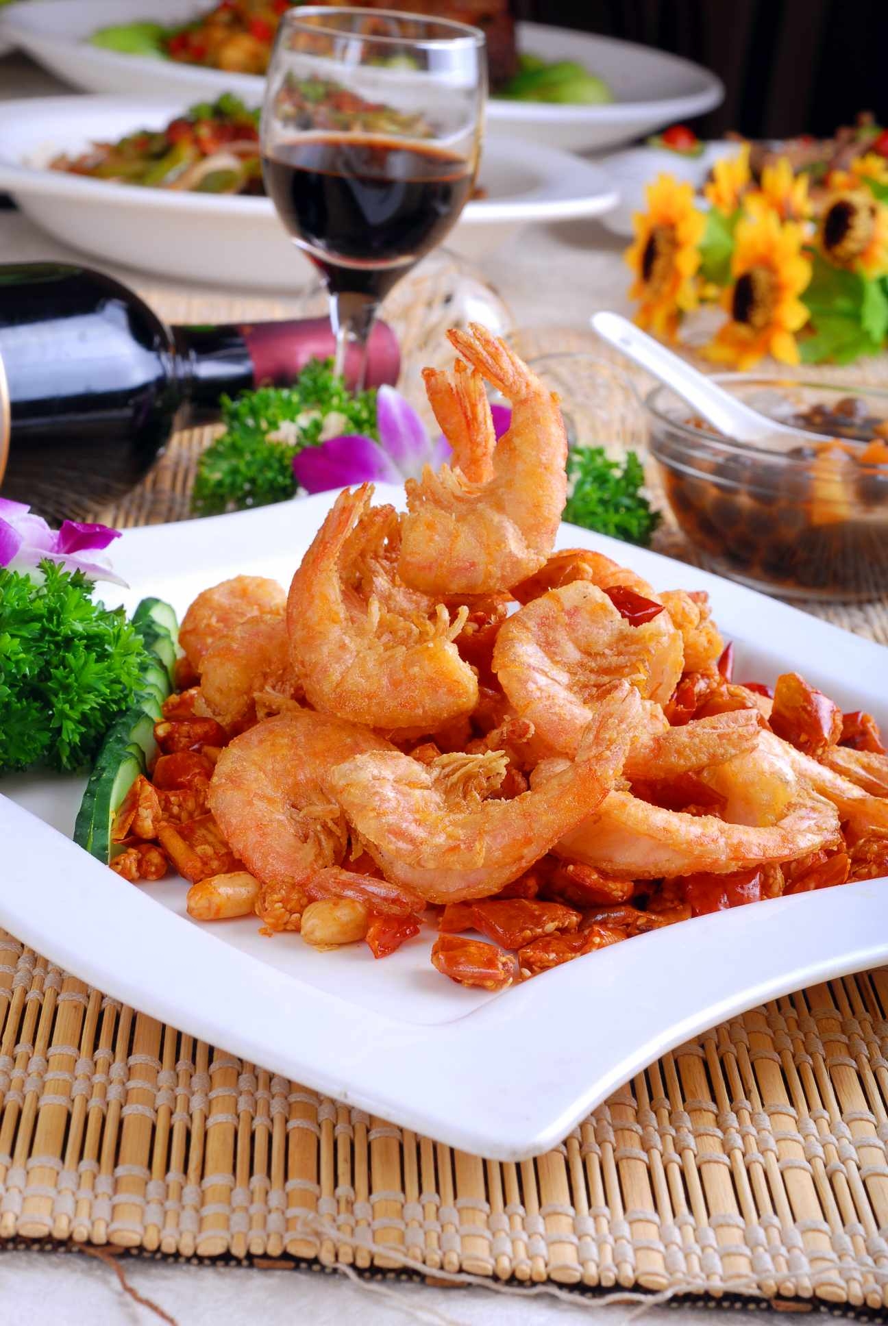 餐饮美食酥椒基尾虾高清图片