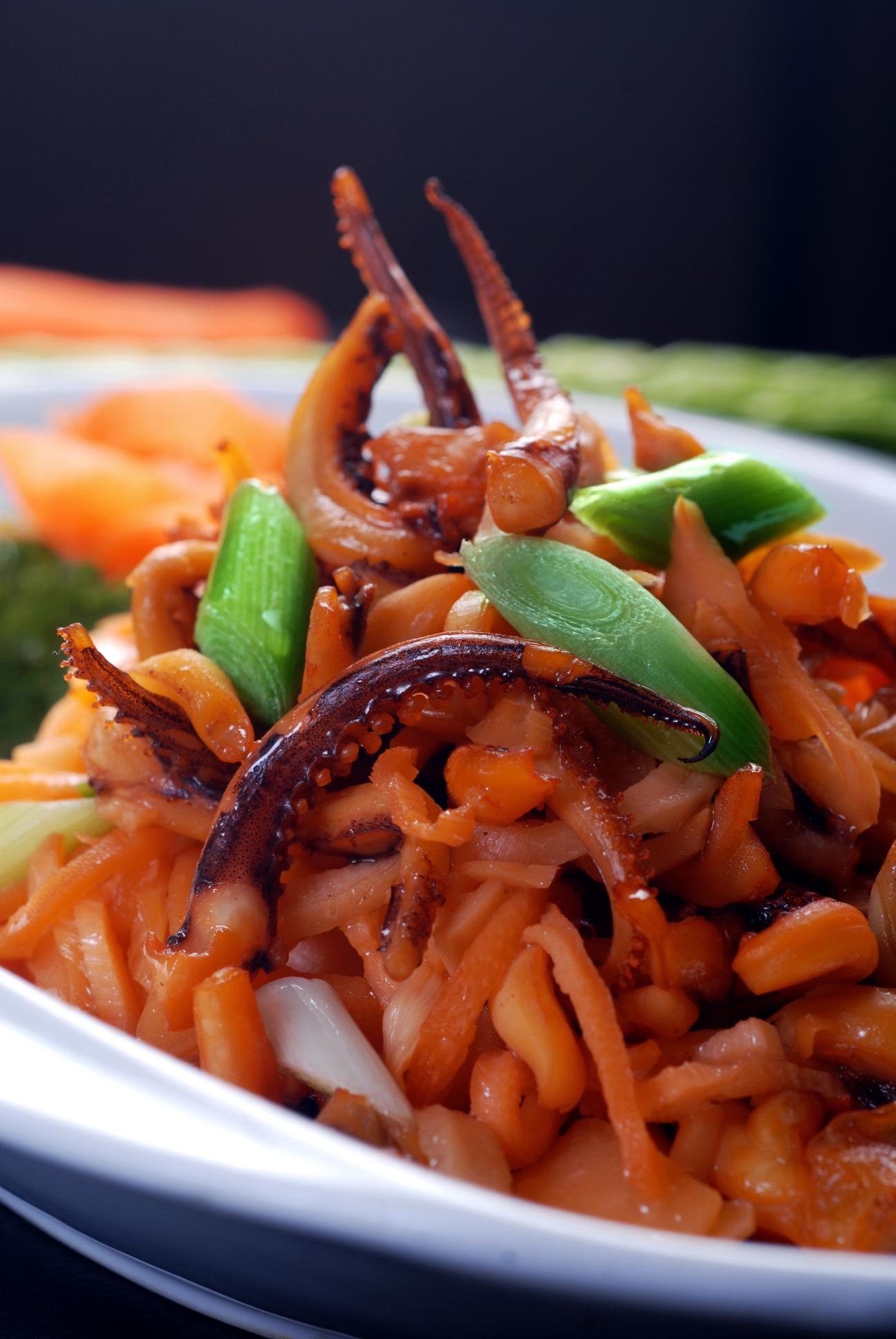 高清图片餐饮美食川菜脆笋烧鱿鱼须高清图片