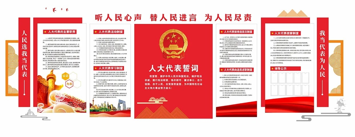 听人民心声人大代表之家党建文化墙